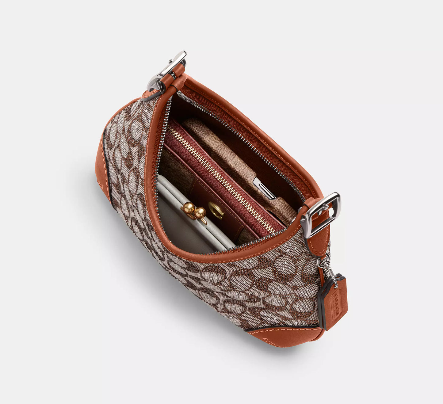 Hamptons Hobo Bag In Crystal Signature Jacquard