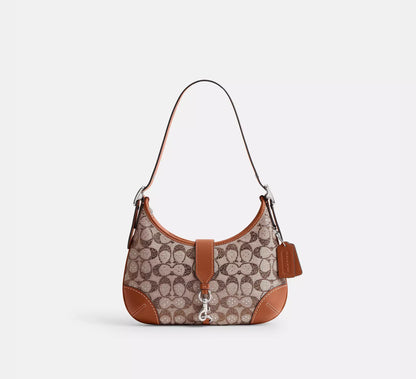 Hamptons Hobo Bag In Crystal Signature Jacquard