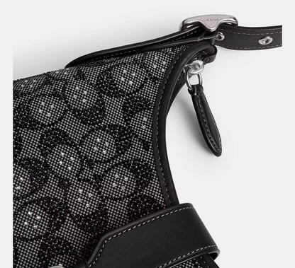 Hamptons Hobo Bag In Crystal Signature Jacquard